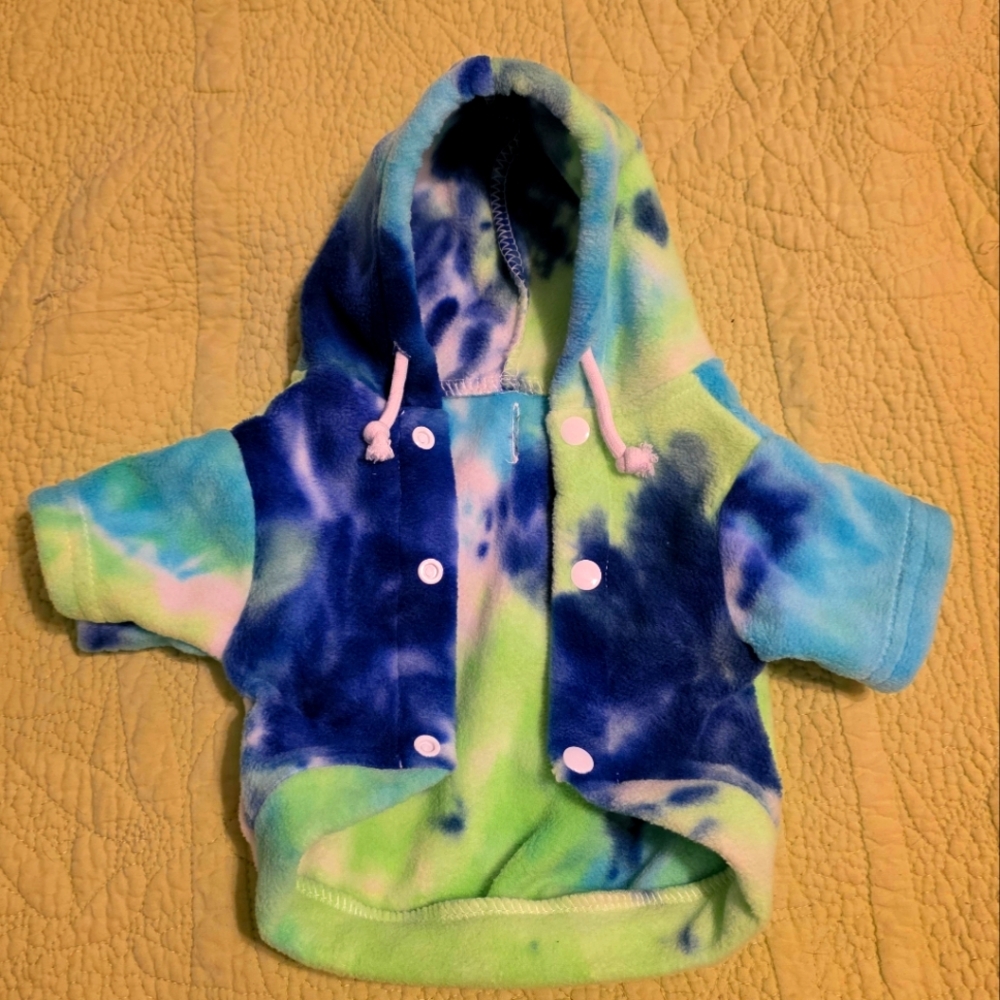 Tie Dye Dog Hoodie With Leash Hole